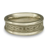 Extra Narrow Self Bordered Love Knot Wedding Ring in 18K White Gold