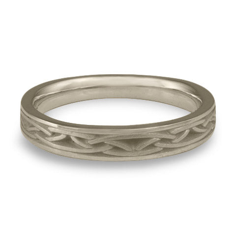 Extra Narrow Celtic Arches Wedding Ring in 14K White Gold