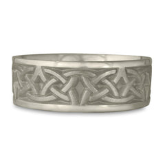 Wide Celtic Arches Wedding Ring in 14K White Gold