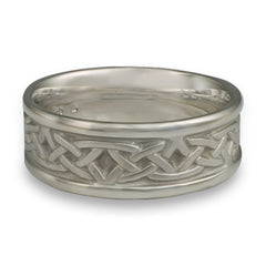 Narrow Self Bordered Celtic Arches Wedding Ring in Palladium