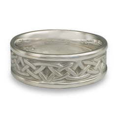 Narrow Self Bordered Celtic Arches Wedding Ring in Platinum