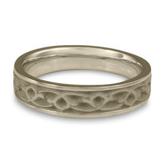 Narrow Water Lilies Wedding Ring in Palladium