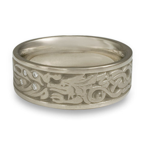 The Guardian Wedding Ring with Diamonds in 14K White Gold