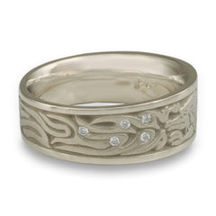 The Guardian Wedding Ring with Diamonds in 14K White Gold