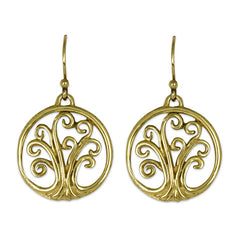 Mini Tree of Life Gold Earrings