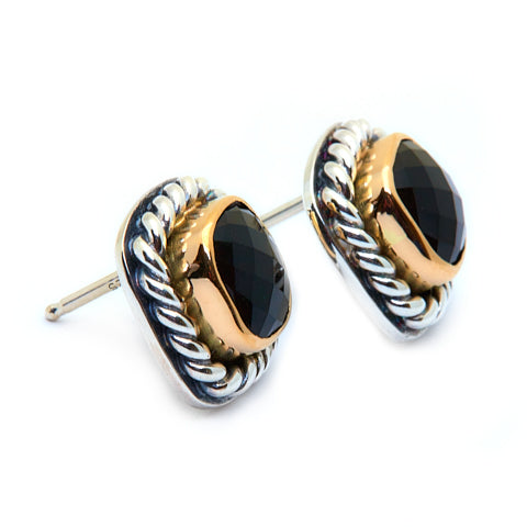 athena earrings with onyx