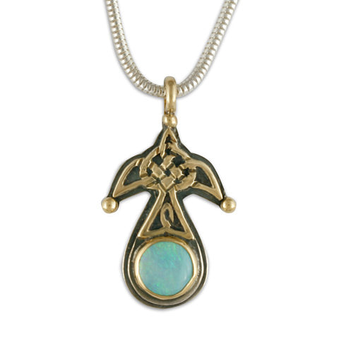 Swallow with Opal Small Pendant