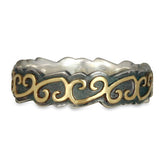 Heart Vine Ring Gold Over Silver Borderless