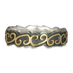 Heart Vine Ring Gold Over Silver Borderless