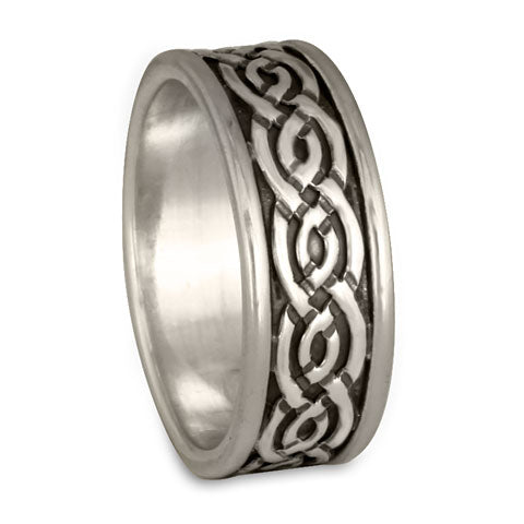 Bordered Laura Wedding Ring in Sterling Silver