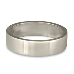 Flat Comfort Fit Wedding Ring, 6mm in Platinum