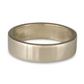 Flat Comfort Fit Wedding Ring, 14K White Gold 6mm Wide by 2mm Thick