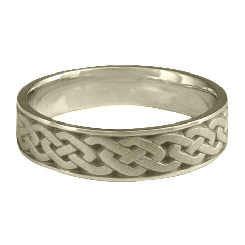 Narrow Celtic Link Wedding Ring in 18K White Gold