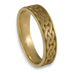 Narrow Celtic Link Wedding Ring in 18K Yellow Gold