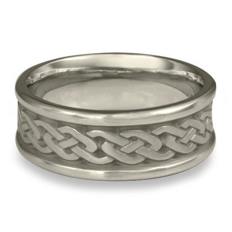 Narrow Self Bordered Celtic Link Wedding Ring in Palladium