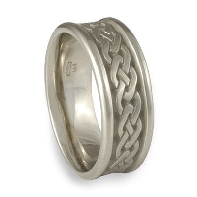 Narrow Self Bordered Celtic Link Wedding Ring in Palladium