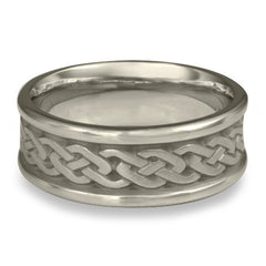 Narrow Self Bordered Celtic Link Wedding Ring in Stainless Steel