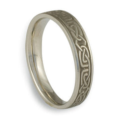 Extra Narrow Labyrinth Wedding Ring in 14K White Gold