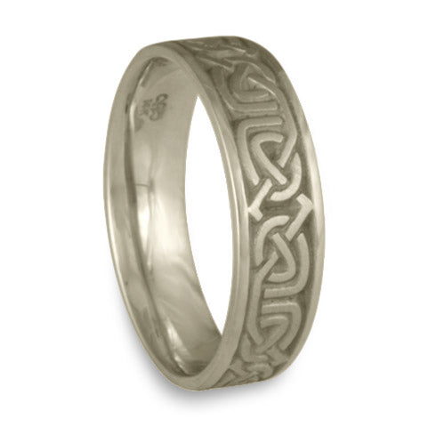 Narrow Labyrinth Wedding Ring in 14K White Gold