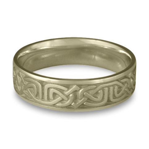Narrow Labyrinth Wedding Ring in 18K White Gold