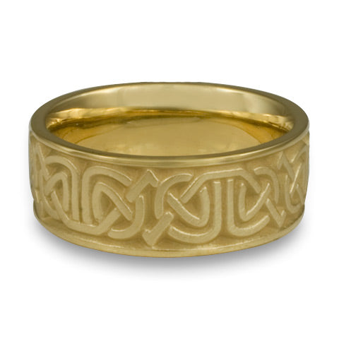 Wide Labyrinth Wedding Ring in 18K Yellow Gold