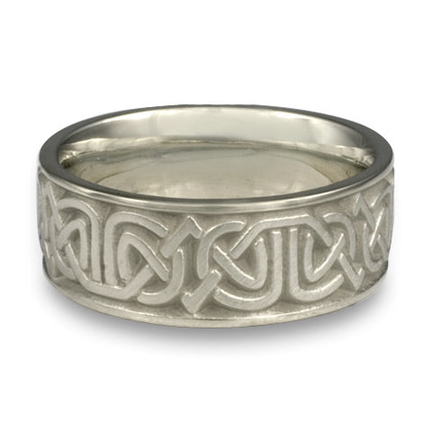 Wide Labyrinth Wedding Ring in Platinum