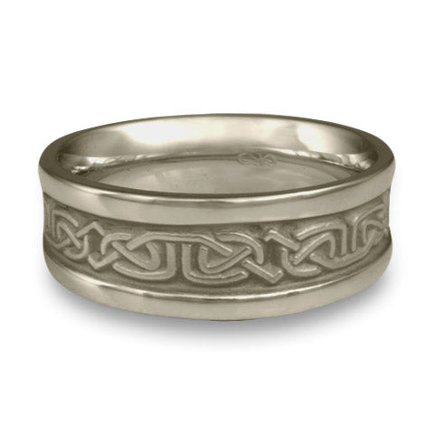 Extra Narrow Self Bordered Labyrinth Wedding Ring in Palladium