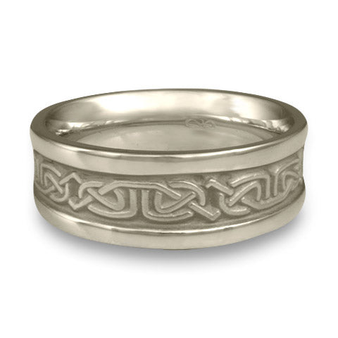 Extra Narrow Self Bordered Labyrinth Wedding Ring in Platinum