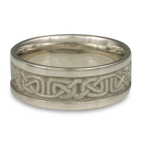 Narrow Self Bordered Labyrinth Wedding Ring in Palladium