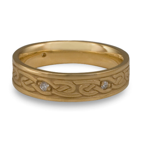Narrow Infinity With Diamonds Wedding Ring in 14K Yellow Gold