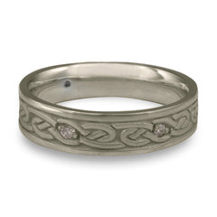 Narrow Infinity With Diamonds Wedding Ring in Palladium