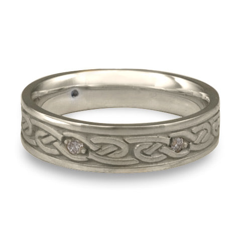 Narrow Infinity With Diamonds Wedding Ring in Platinum
