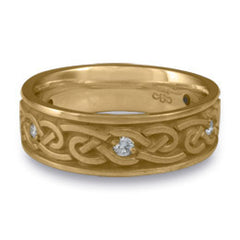 Medium Infinity With Diamonds Wedding Ring in 14K Yellow Gold