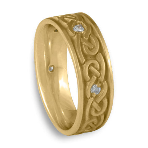Medium Infinity With Diamonds Wedding Ring in 14K Yellow Gold