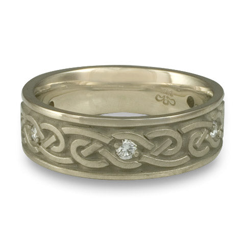 Medium Infinity With Diamonds Wedding Ring in 18K White Gold