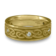 Medium Infinity With Diamonds Wedding Ring in 18K Yellow Gold