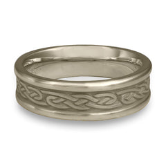 Narrow Self Bordered Infinity Wedding Ring in 14K White Gold