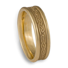 Narrow Self Bordered Infinity Wedding Ring in 14K Yellow Gold