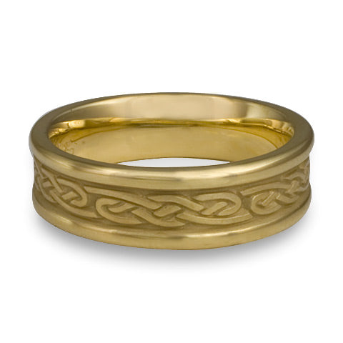 Narrow Self Bordered Infinity Wedding Ring in 18K Yellow Gold