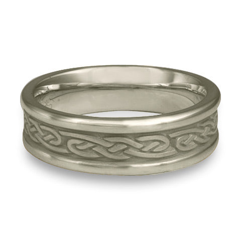 Narrow Self Bordered Infinity Wedding Ring in Platinum