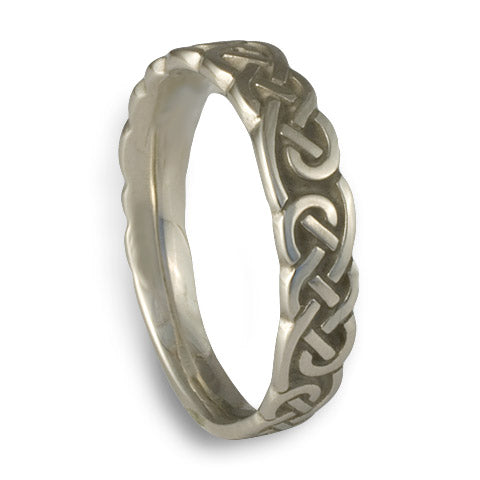 Wide Borderless Infinity Wedding Ring in 14K White Gold