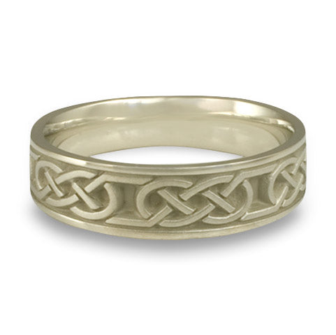 Narrow Love Knot Wedding Ring in 18K White Gold