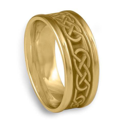 Narrow Self Bordered Love Knot Wedding Ring in 14K Yellow Gold