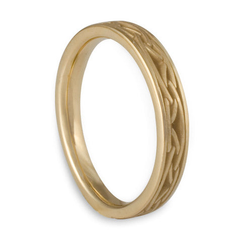 Extra Narrow Celtic Arches Wedding Ring in 14K Yellow Gold
