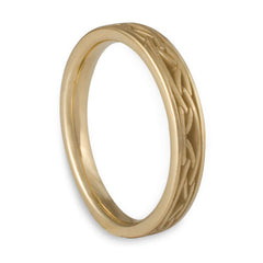 Extra Narrow Celtic Arches Wedding Ring in 14K Yellow Gold