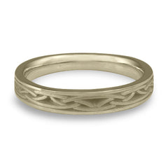 Extra Narrow Celtic Arches Wedding Ring in 18K White Gold