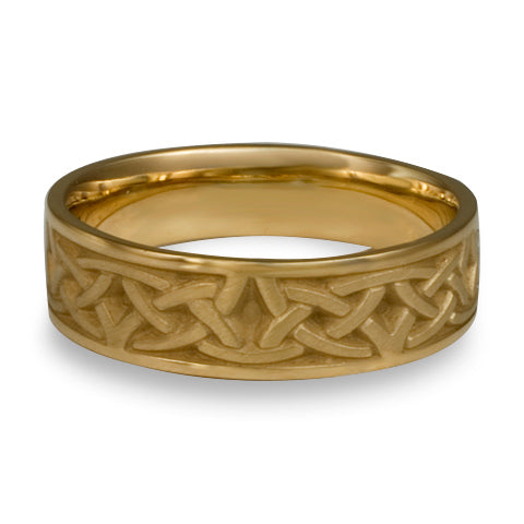 Narrow Celtic Arches Wedding Ring in 14K Yellow Gold