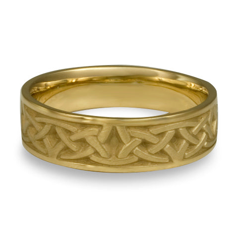 Narrow Celtic Arches Wedding Ring in 18K Yellow Gold