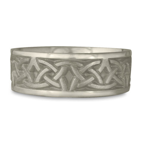 Wide Celtic Arches Wedding Ring in 14K White Gold
