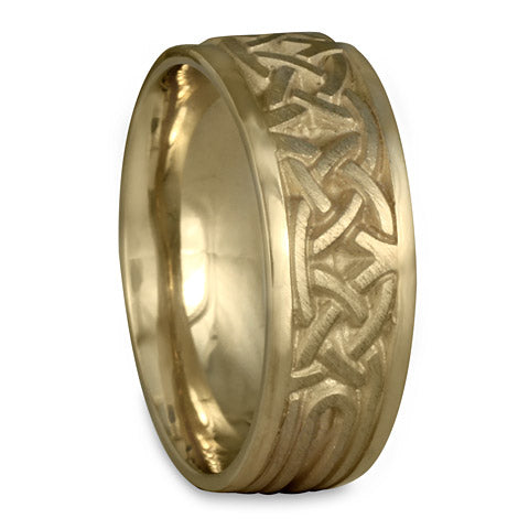 Wide Celtic Arches Wedding Ring in 14K Yellow Gold